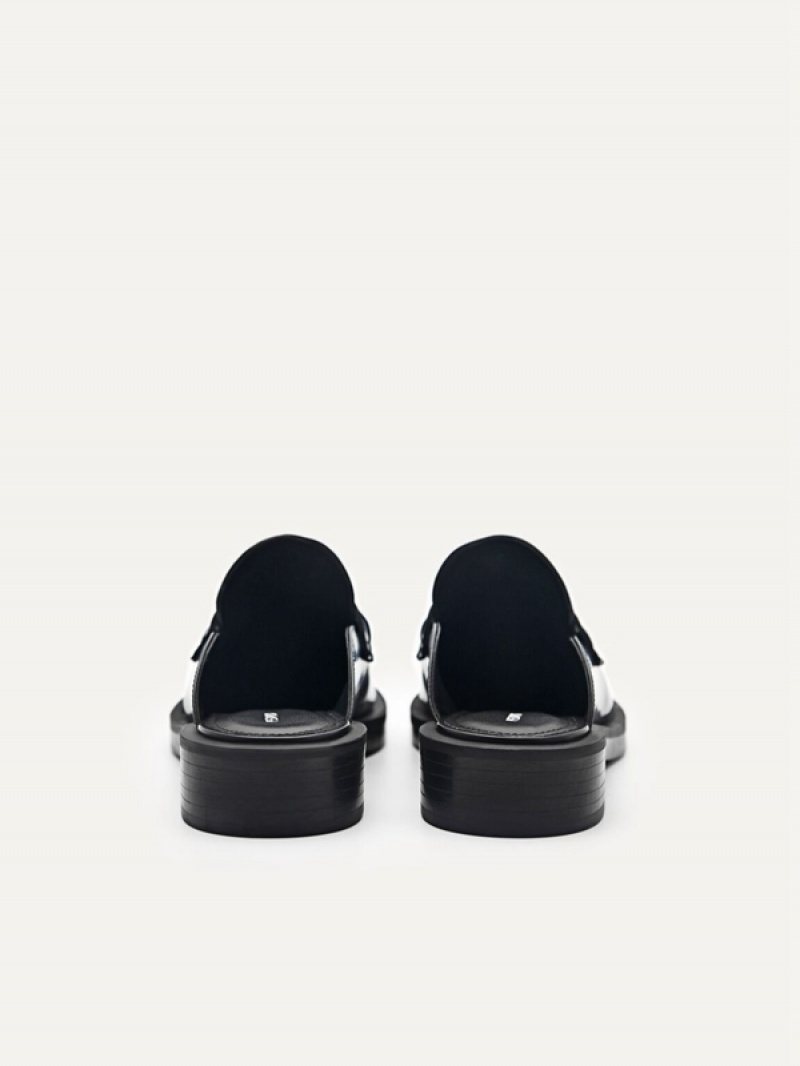 Black Women's Pedro Icon Leather Mules | PQYJNV-315