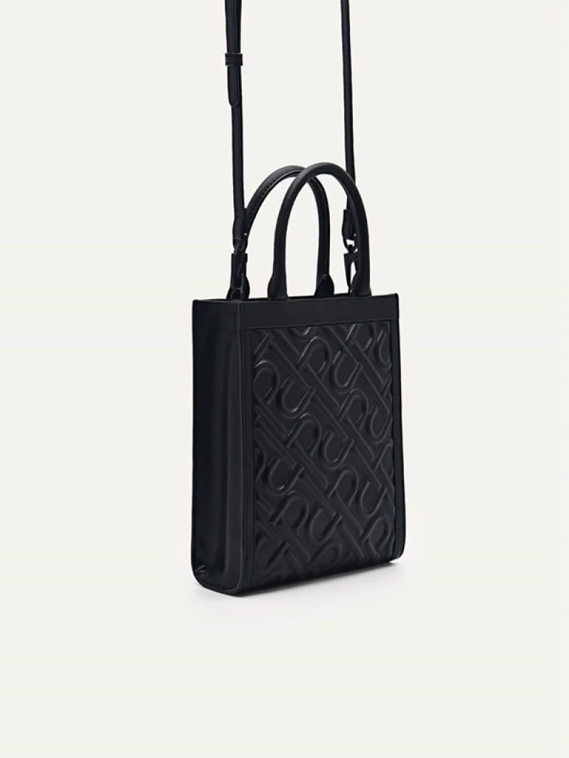 Black Women's Pedro Icon Leather Tote Bag | KSLVEC-935