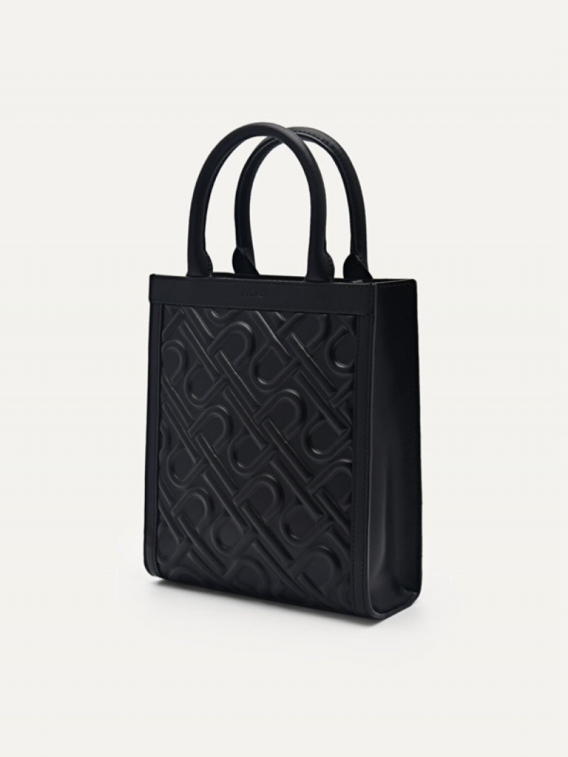 Black Women's Pedro Icon Leather Tote Bag | KSLVEC-935