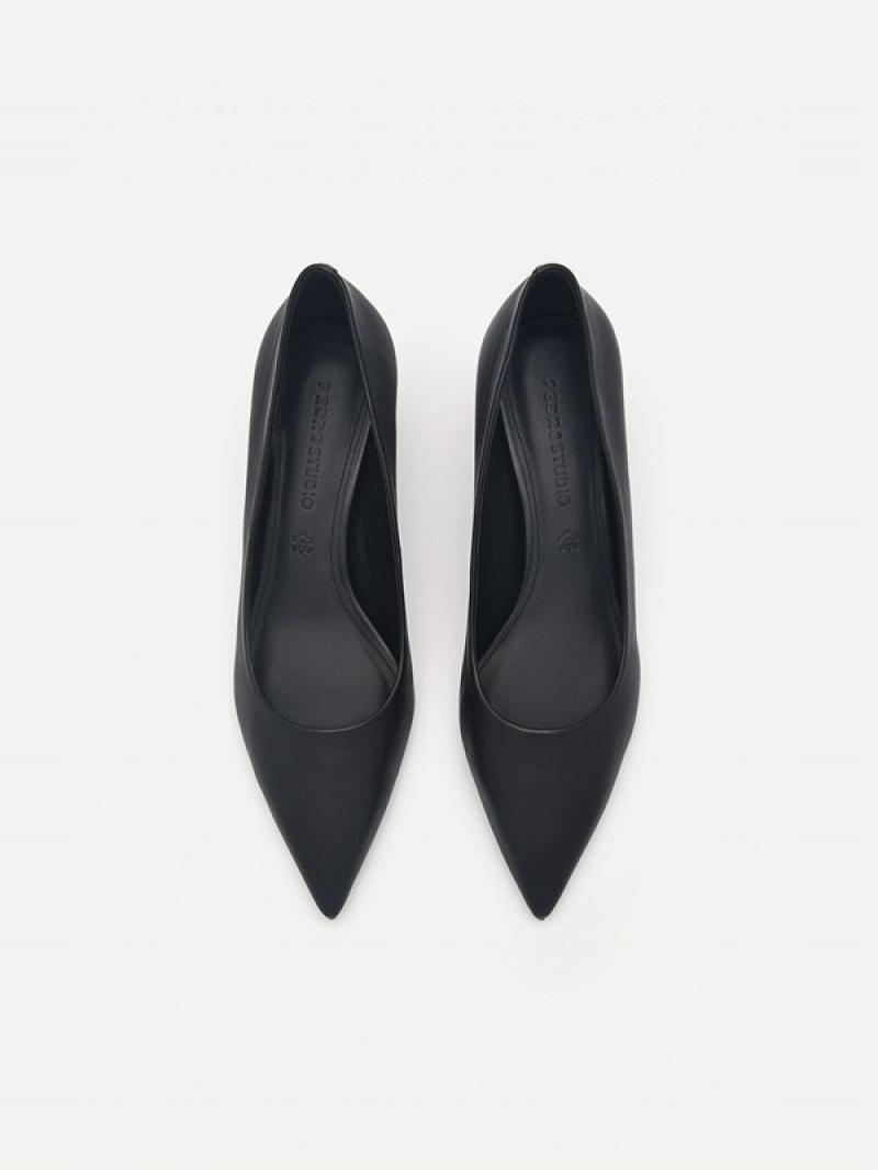 Black Women's Pedro Ines Leather Pumps | URQXDN-503