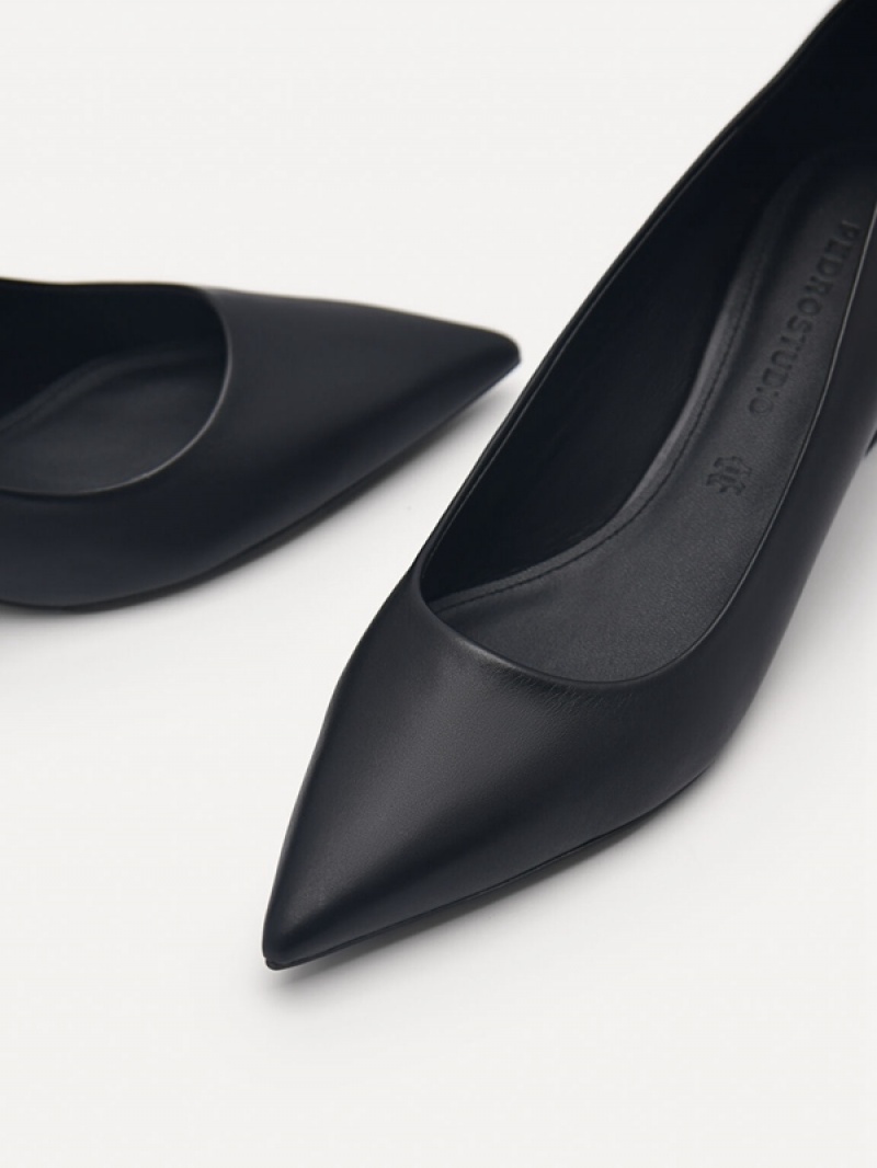 Black Women's Pedro Ines Leather Pumps | URQXDN-503