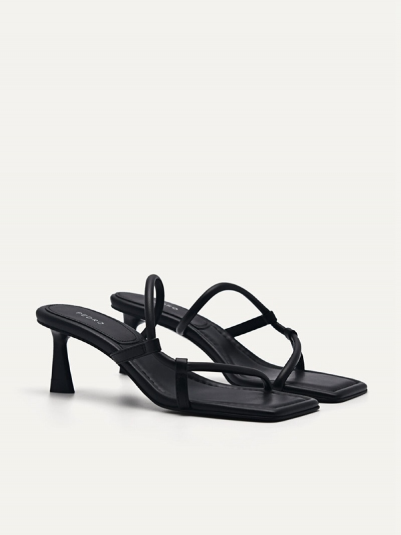 Black Women's Pedro JM888 Heels Sandals | QAVBYR-734