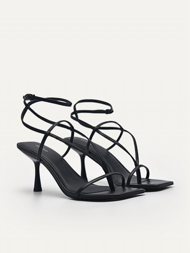 Black Women's Pedro Jatte Heels Sandals | VDZRHA-926