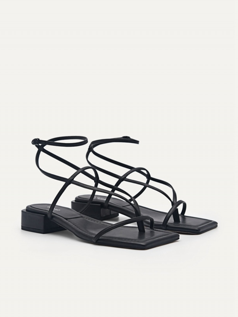 Black Women's Pedro Jatte Strappy Sandals | GOBXCA-279