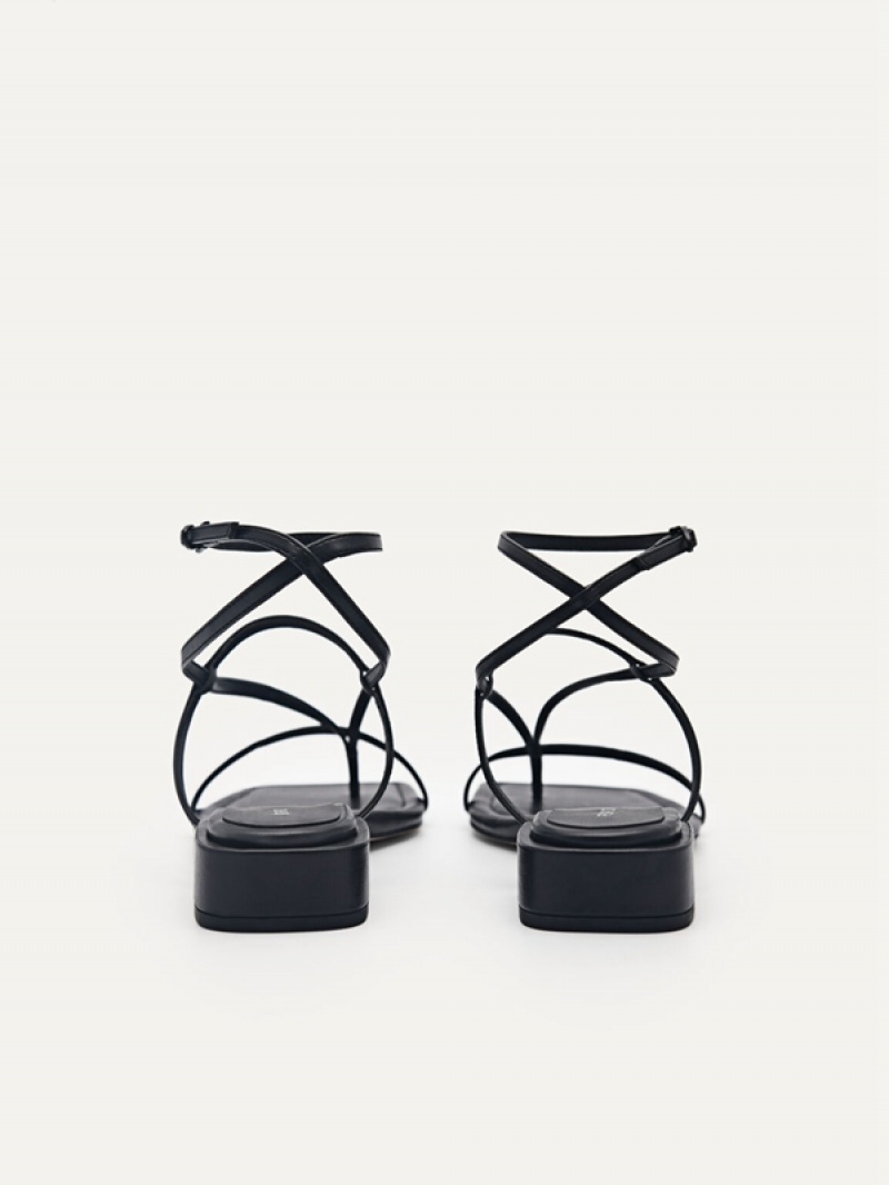 Black Women's Pedro Jatte Strappy Sandals | GOBXCA-279