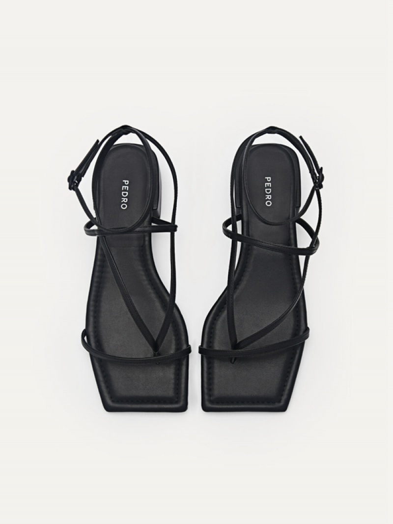 Black Women's Pedro Jatte Strappy Sandals | GOBXCA-279