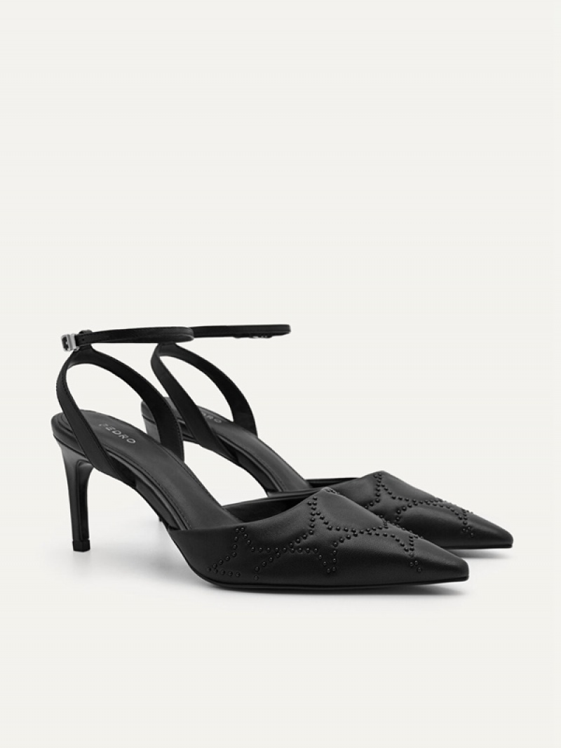 Black Women's Pedro Joan Leather Pumps | ORQDIN-381