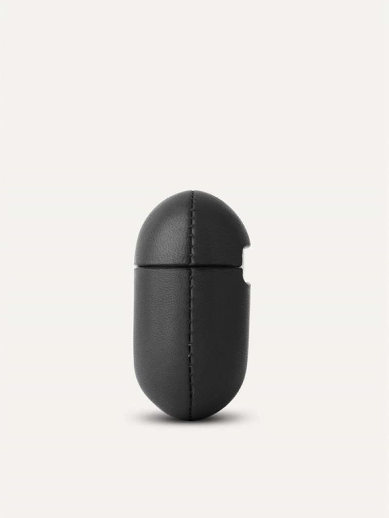 Black Women's Pedro Leather Airpods Pro Cases | GTEBXF-092