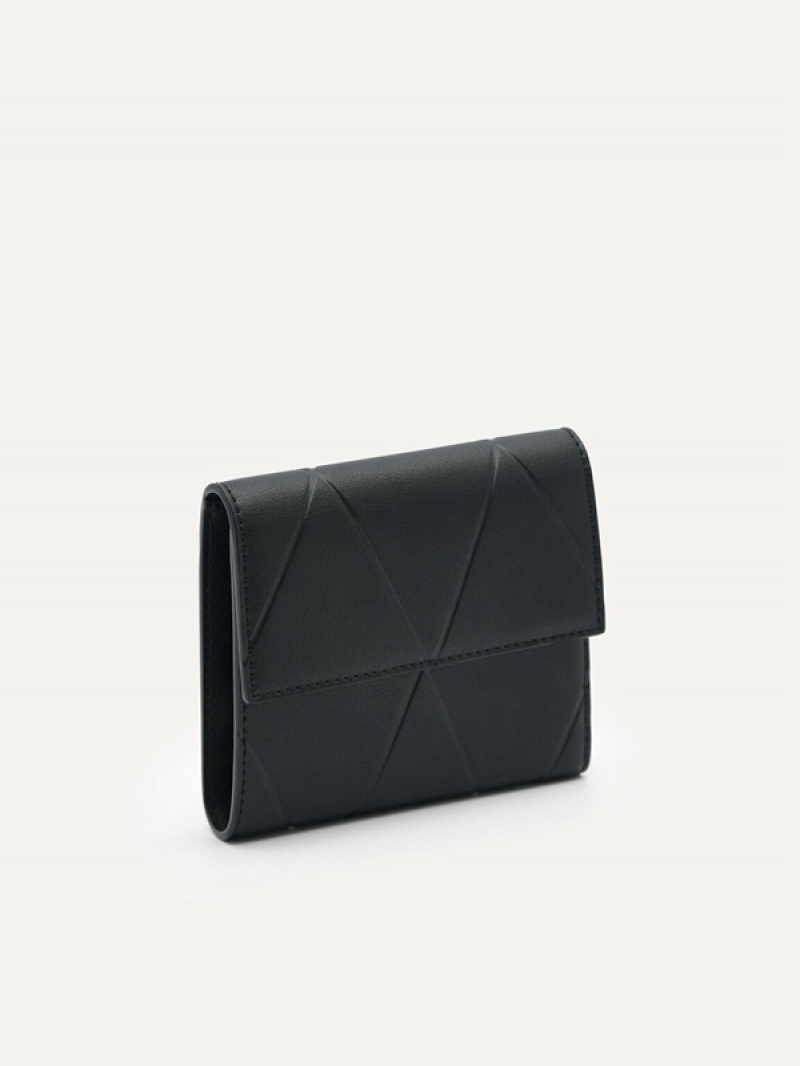 Black Women's Pedro Leather in Pixel Trifold Wallet | BDAILW-319