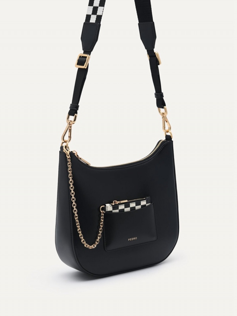 Black Women's Pedro Linf BRIke Shoulder Bags | EWHSOB-397