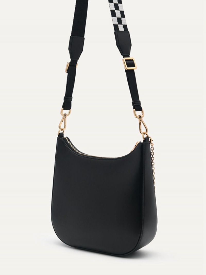 Black Women's Pedro Linf BRIke Shoulder Bags | EWHSOB-397