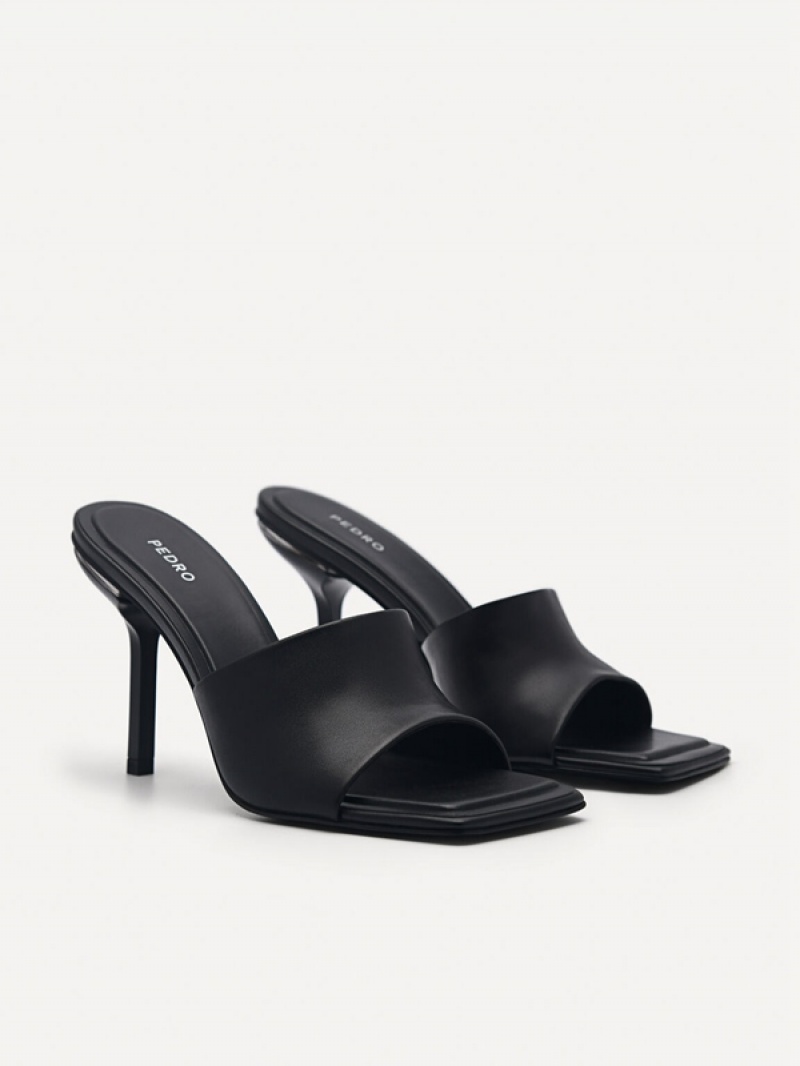 Black Women's Pedro Maria Leather Heels Sandals | JCBDWZ-024