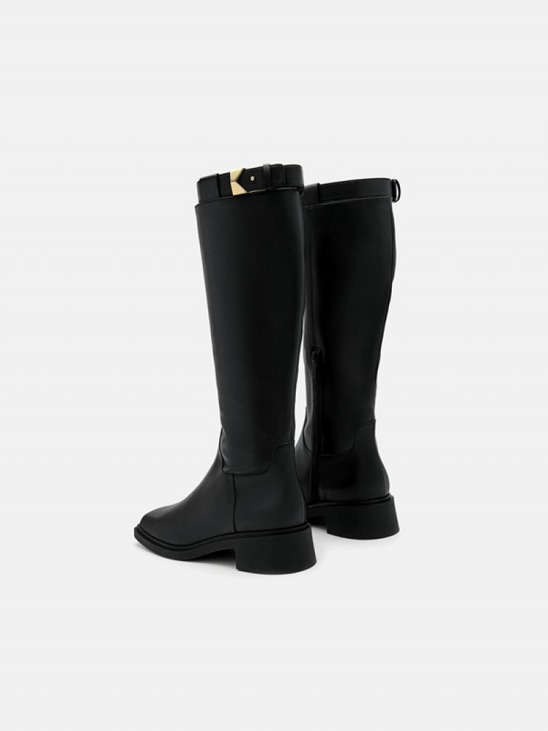 Black Women's Pedro Marion Leather Knee Boots | UDMCXZ-932