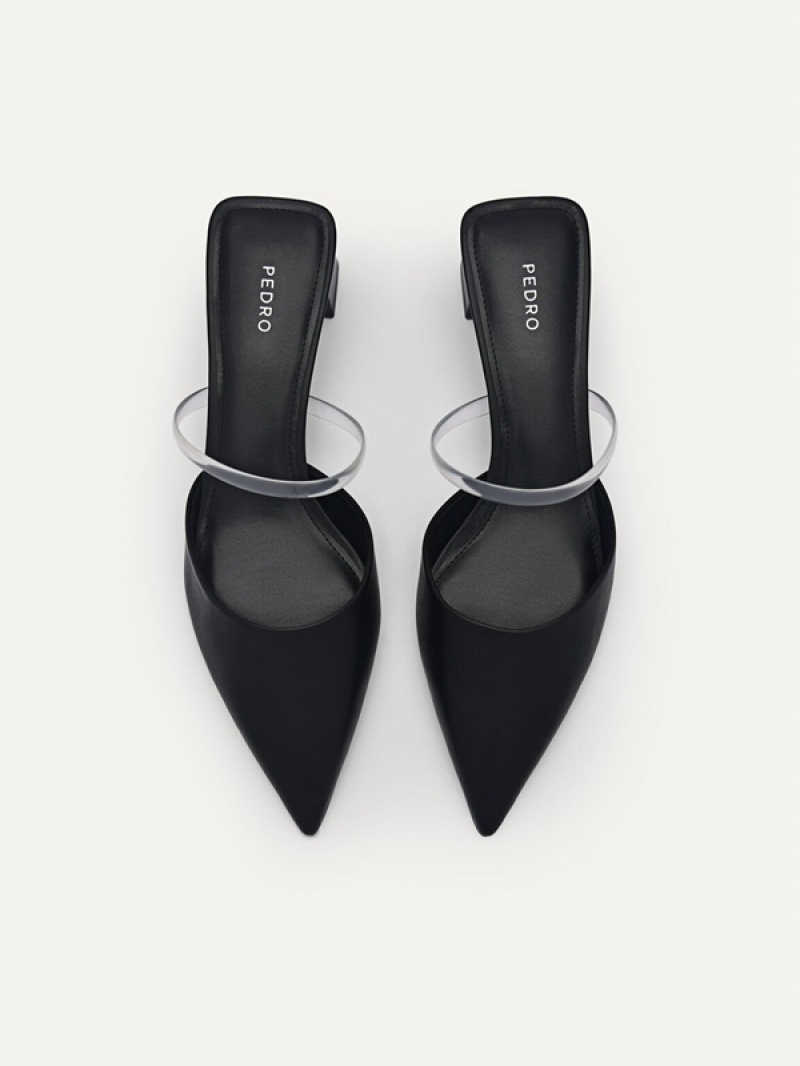 Black Women's Pedro Megan Heel Mules | WFMQUV-207