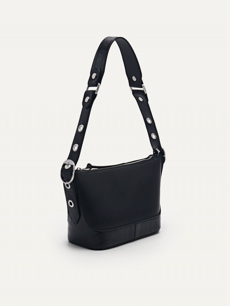 Black Women's Pedro Norah Shoulder Bags | QKAMHP-097