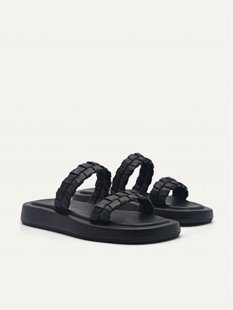 Black Women's Pedro Palma Woven Sandals | DTKSJU-289