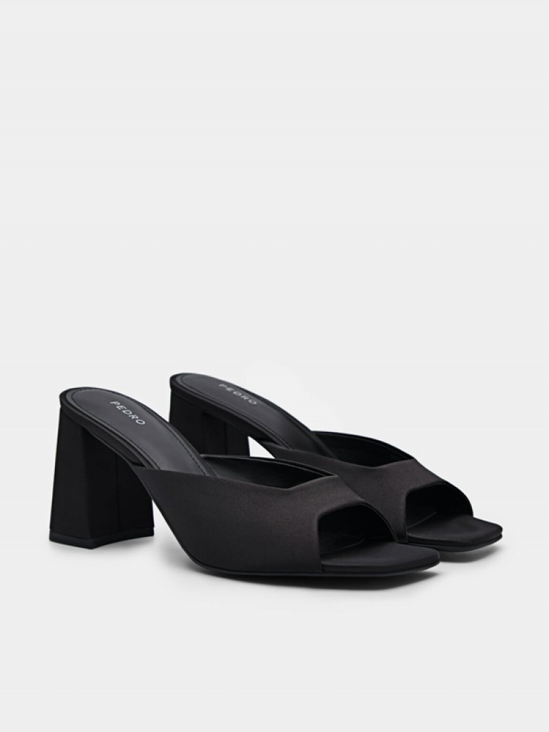 Black Women's Pedro Peggy Heels Sandals | JDLAEB-762