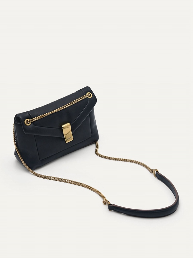 Black Women's Pedro Pinto Mini Envelope Shoulder Bags | NWFGCY-904