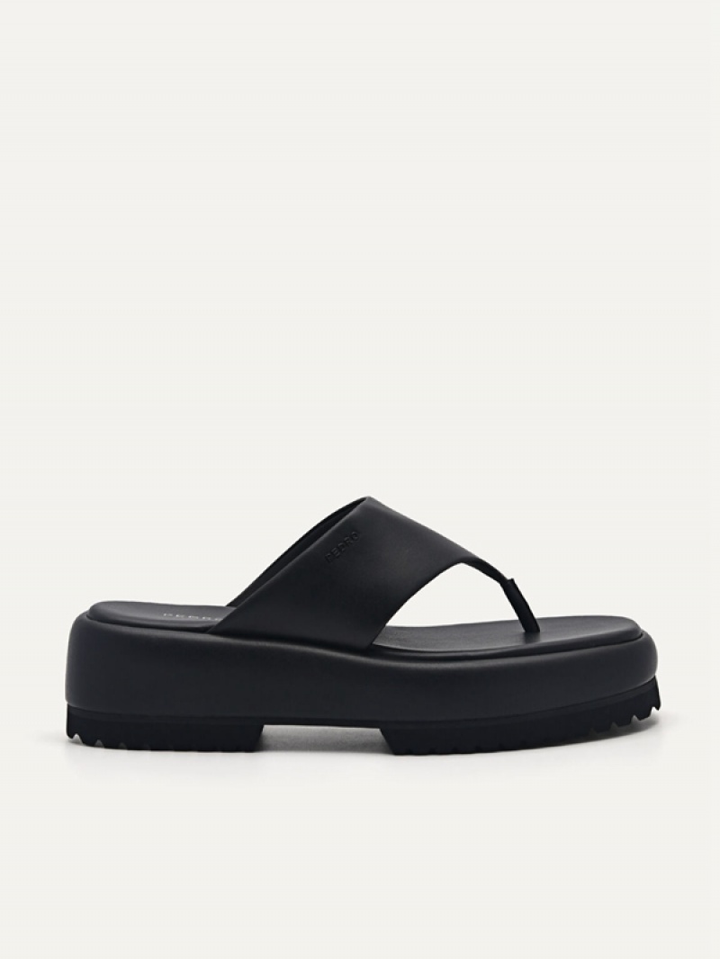 Black Women\'s Pedro Platform Sandals | NEPVLF-714