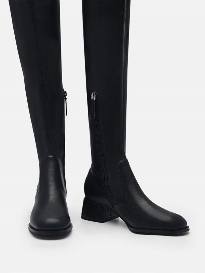 Black Women's Pedro Poppy Thigh High Boots | FHSROA-478