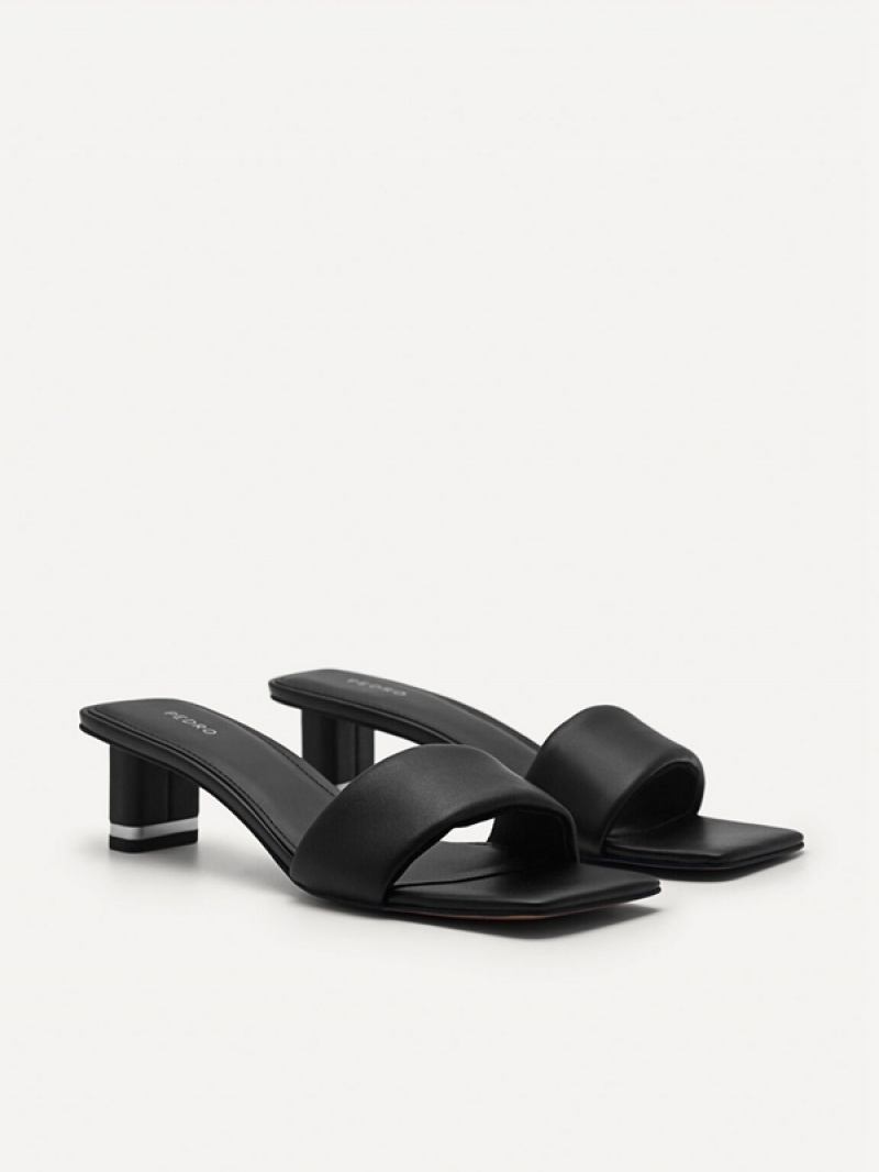 Black Women's Pedro Porto Heels Sandals | QOTMBW-721