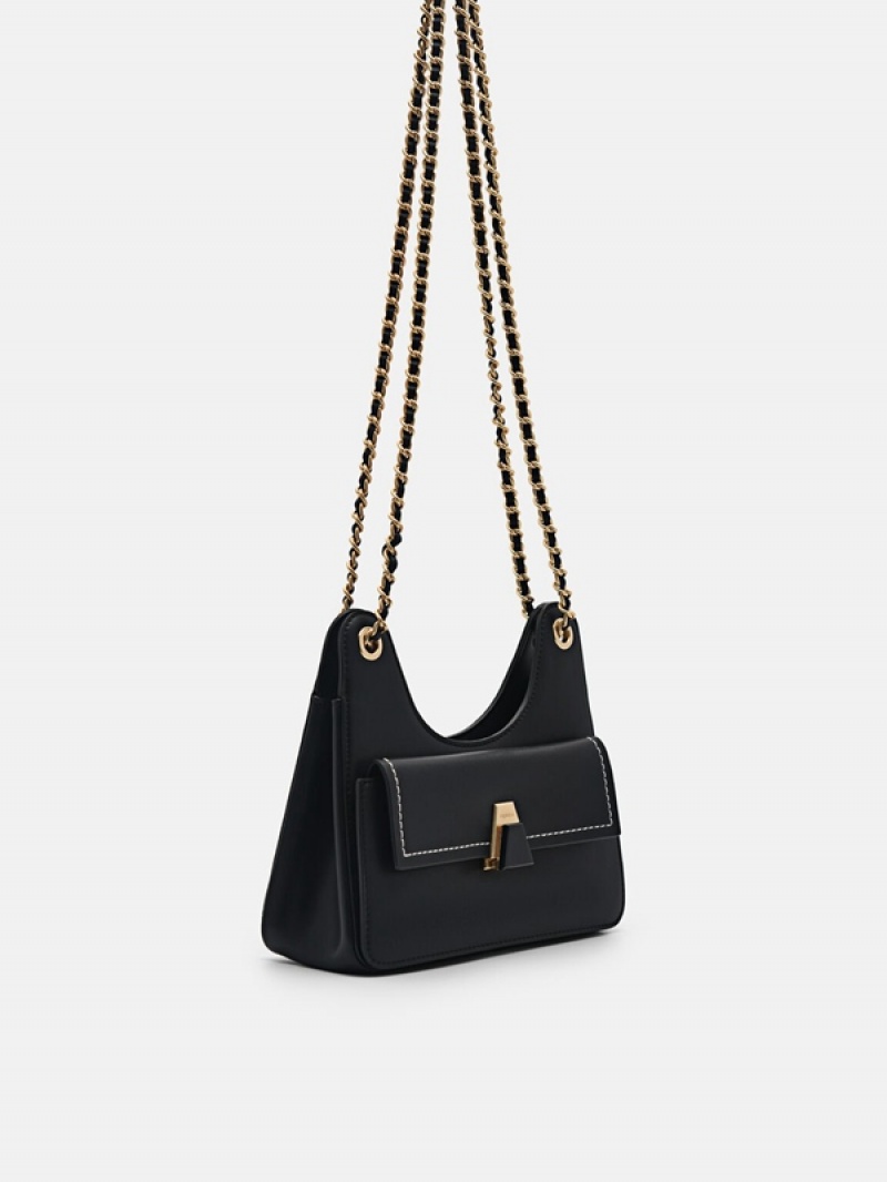 Black Women's Pedro Porto Shoulder Bags | PMZFQS-789