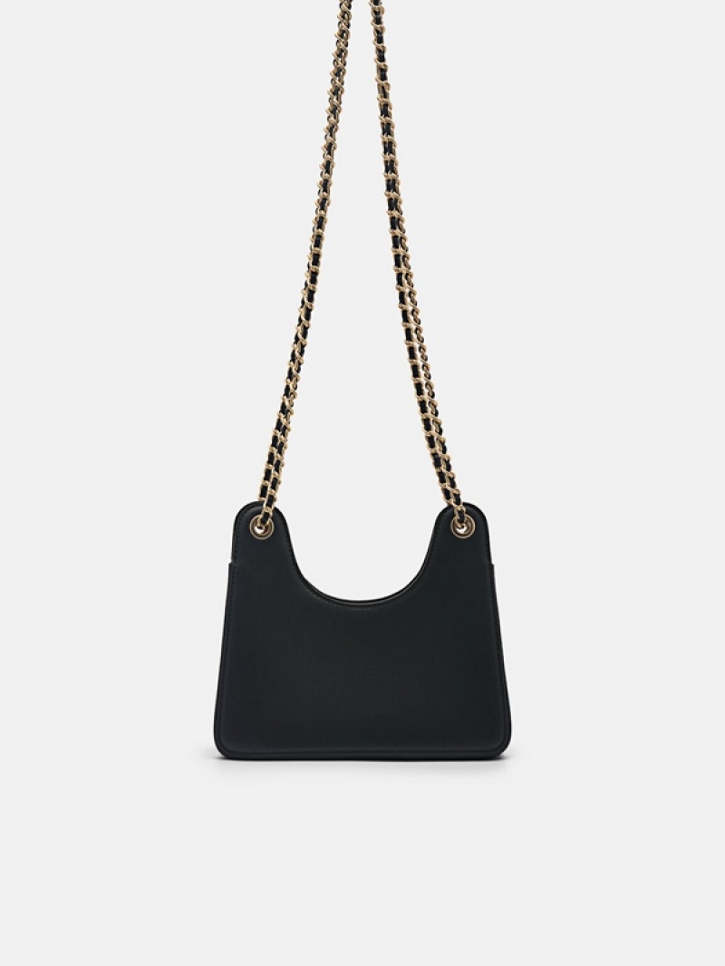 Black Women's Pedro Porto Shoulder Bags | PMZFQS-789