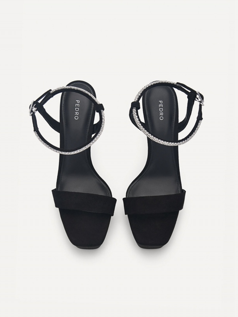 Black Women's Pedro Rina Platform Heels Sandals | MYZTLU-487