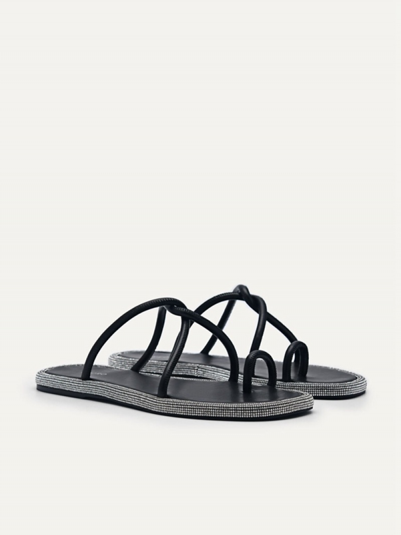 Black Women's Pedro Rina Strappy Sandals | DSFXBQ-701