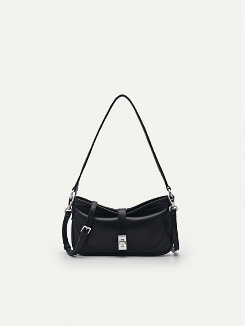 Black Women\'s Pedro Ruched Shoulder Bags | QGFDCY-134