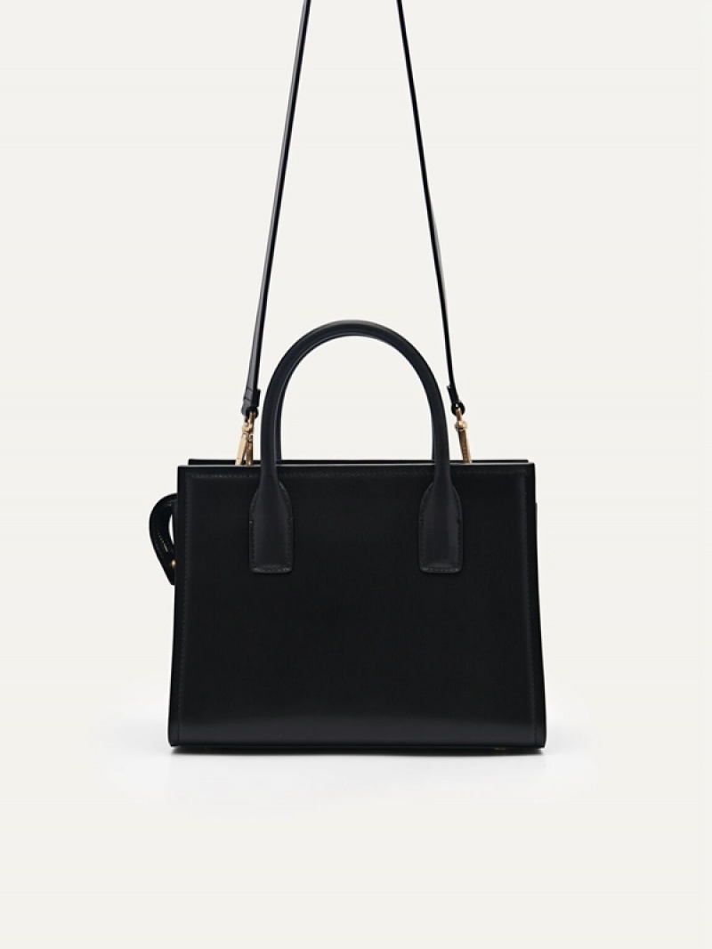 Black Women's Pedro Studio Bella Leather in Pixel Handbag | IOBUQR-951