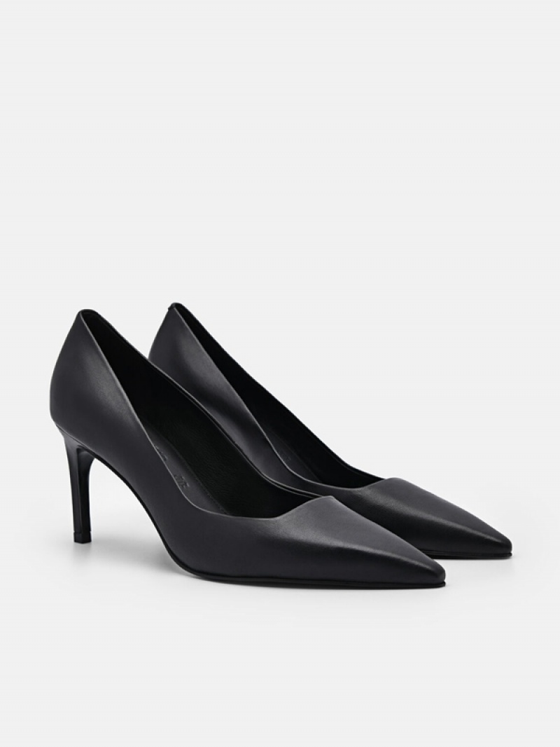 Black Women's Pedro Studio Christy Leather Pumps | OPRLJZ-480