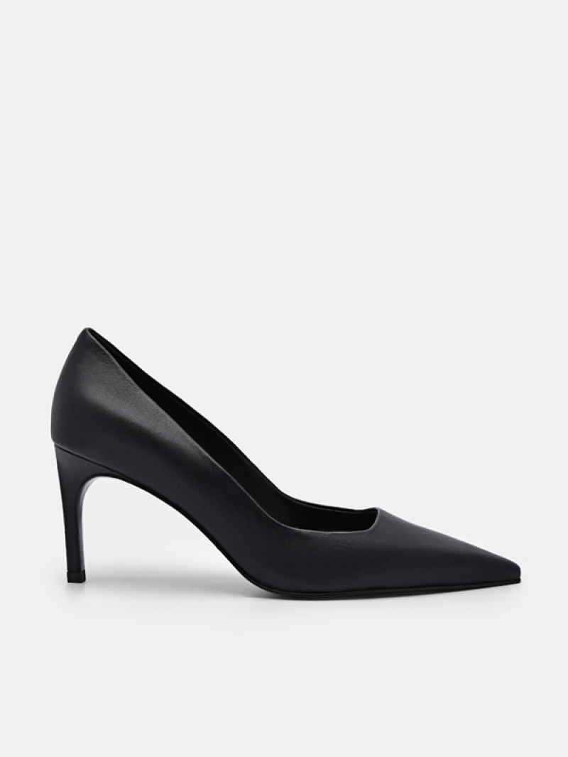 Black Women\'s Pedro Studio Christy Leather Pumps | OPRLJZ-480