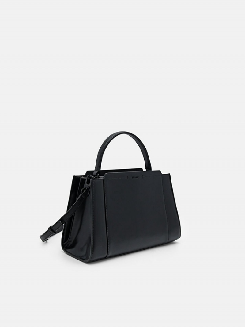 Black Women's Pedro Studio Ida Leather Handbag | FBOEZA-715