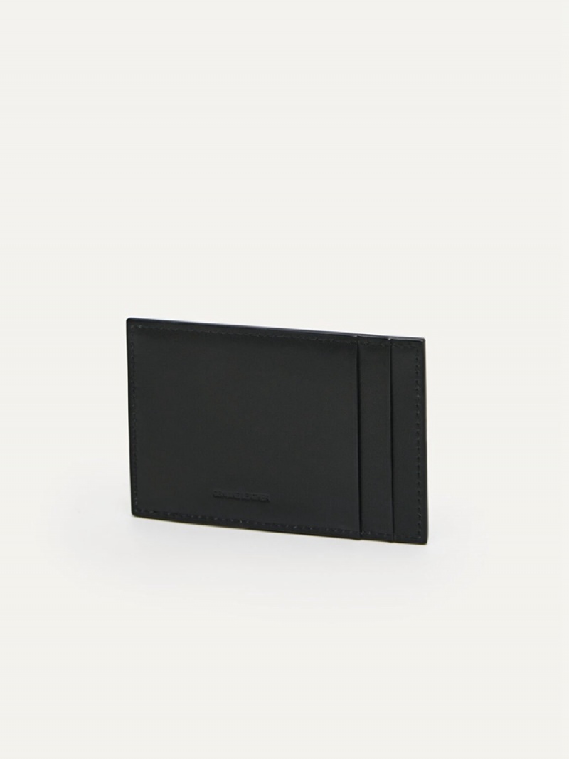 Black Women's Pedro Studio Leather Card Holder | FIEJPL-148