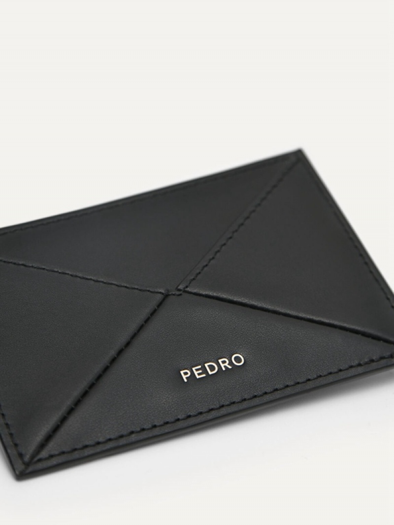 Black Women's Pedro Studio Leather Card Holder | FIEJPL-148