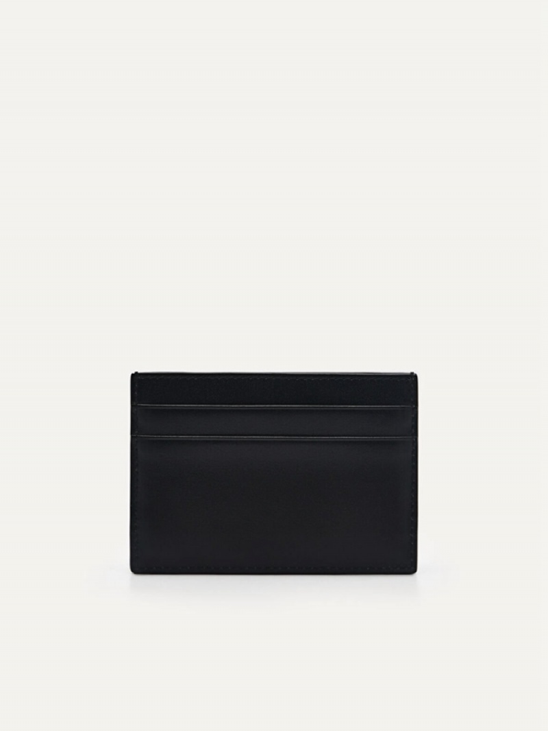 Black Women's Pedro Studio Leather Card Holder | ELMOWJ-162