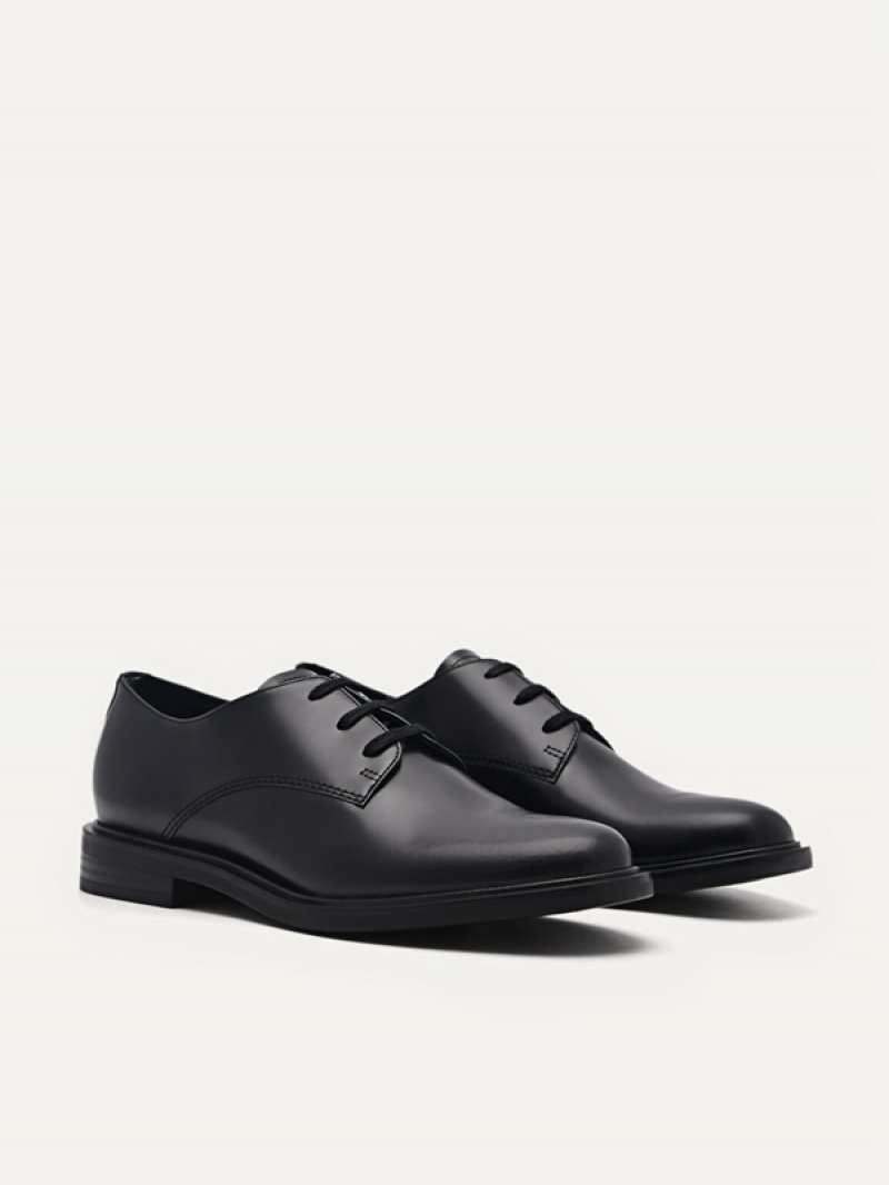 Black Women's Pedro Studio Lou Leather Derby Shoes | AWYIDF-872