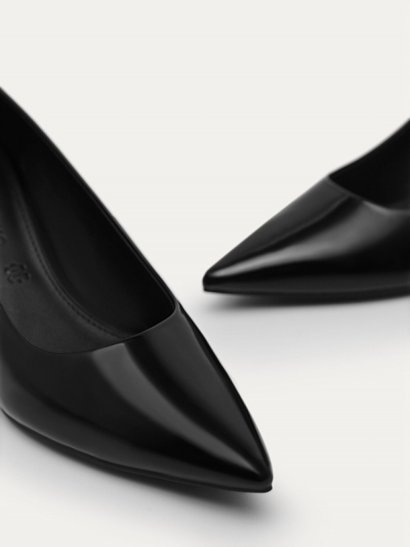 Black Women's Pedro Studio Patent Leather Pointed Pumps | MLSDWA-189