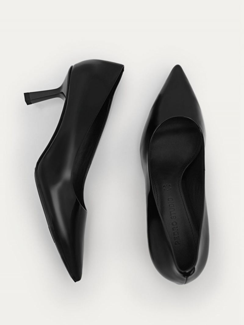 Black Women's Pedro Studio Patent Leather Pointed Pumps | MLSDWA-189