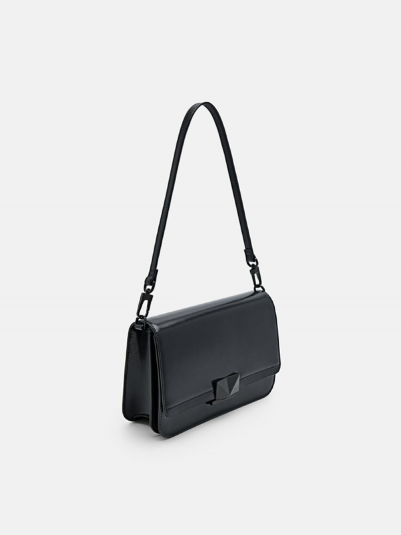 Black Women's Pedro Studio Pixel Leather Shoulder Bags | TEOYAJ-103