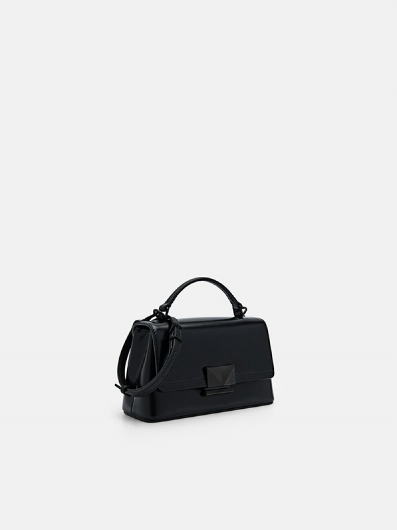 Black Women's Pedro Studio Pixel Leather Mini Shoulder Bags | FORGWH-183