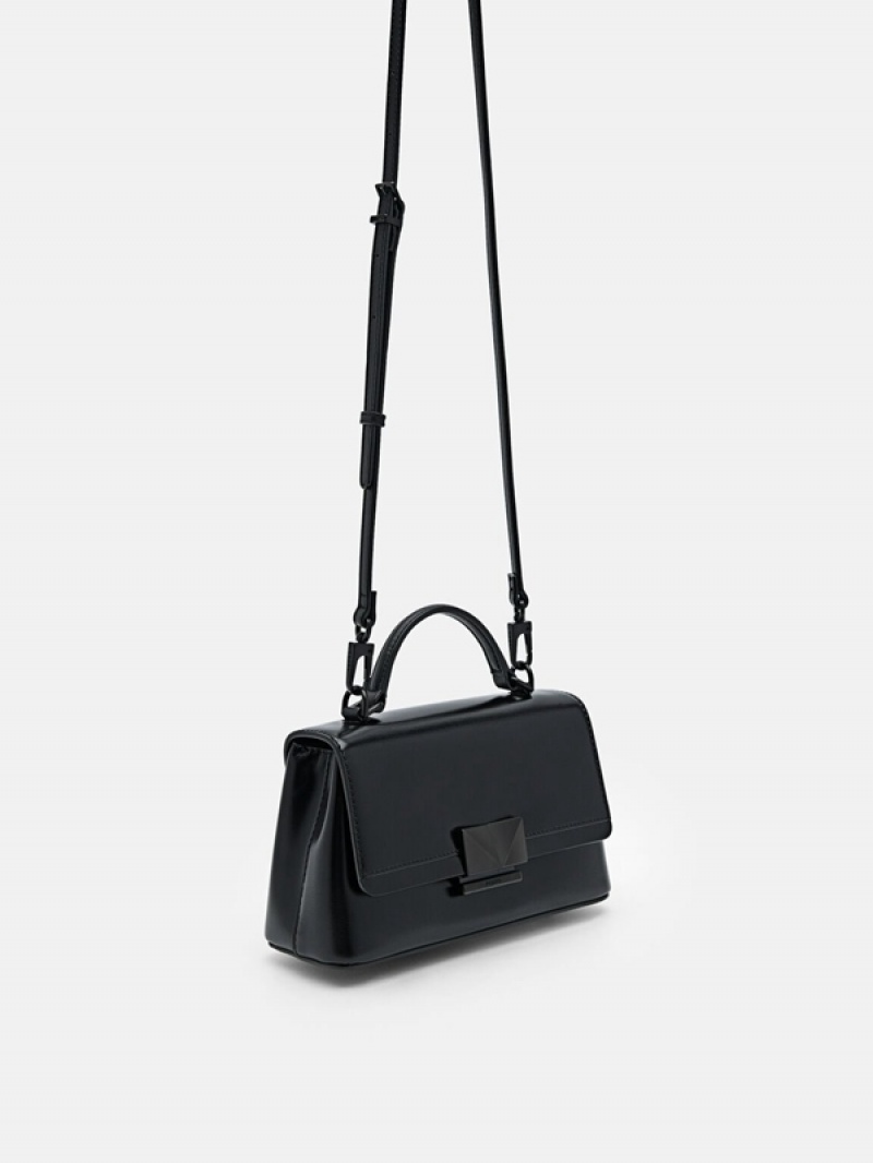 Black Women's Pedro Studio Pixel Leather Mini Shoulder Bags | FORGWH-183