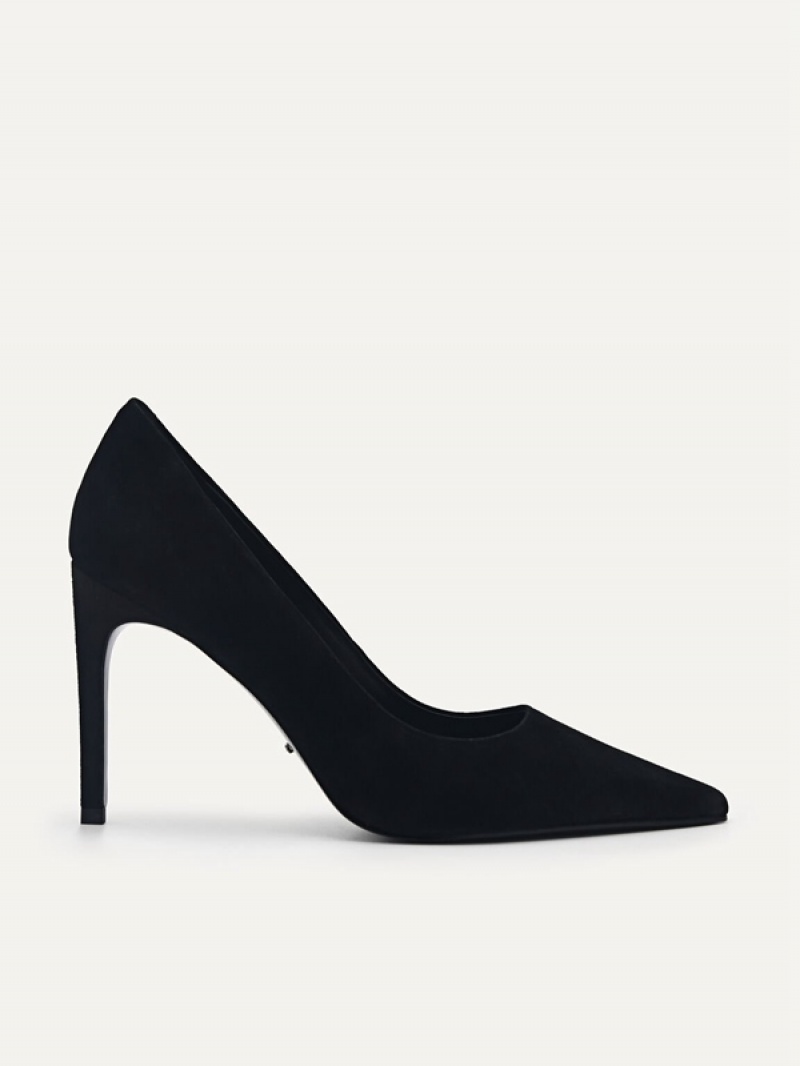 Black Women\'s Pedro Studio Ursula Leather Pumps | GKTCBX-392