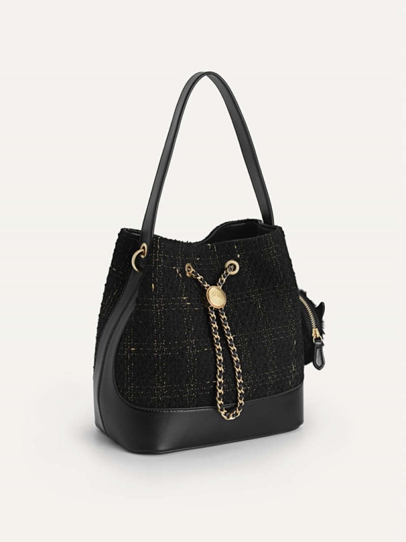 Black Women's Pedro Tweed Bucket Bags | HDXSKZ-590