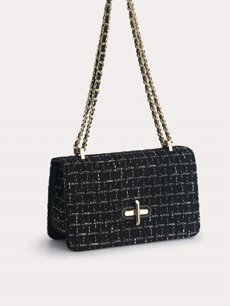 Black Women's Pedro Tweed Shoulder Bags | CYLQOE-701