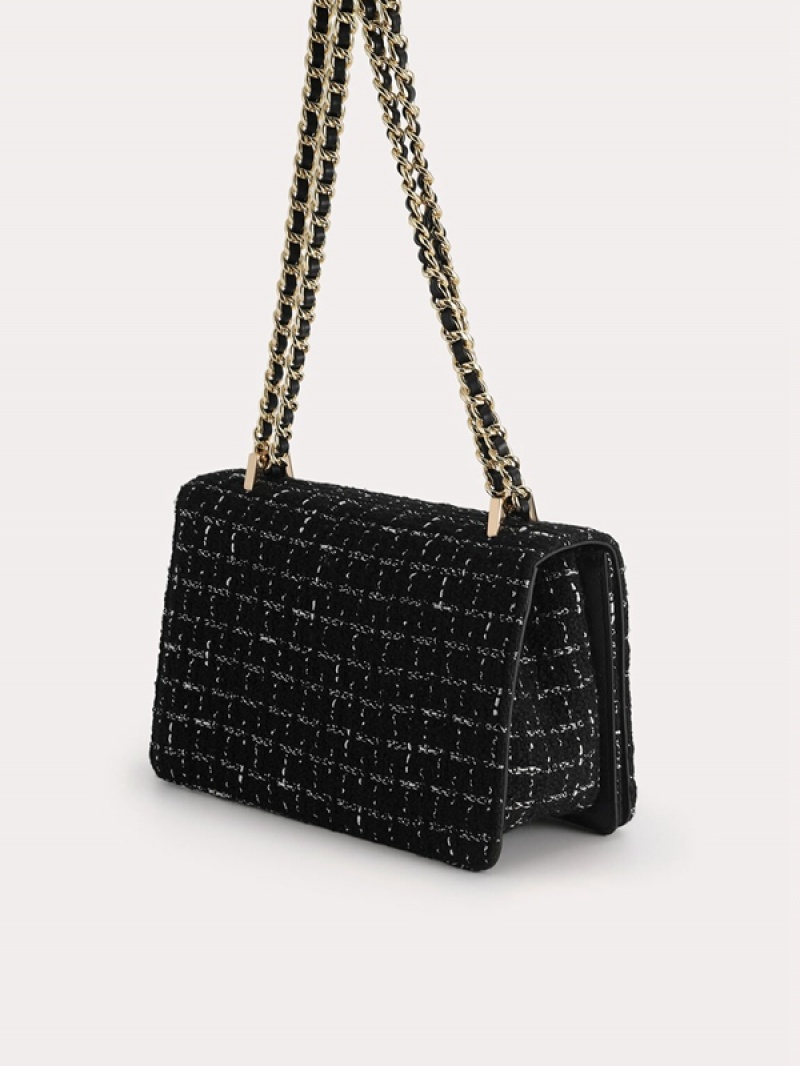 Black Women's Pedro Tweed Shoulder Bags | CYLQOE-701