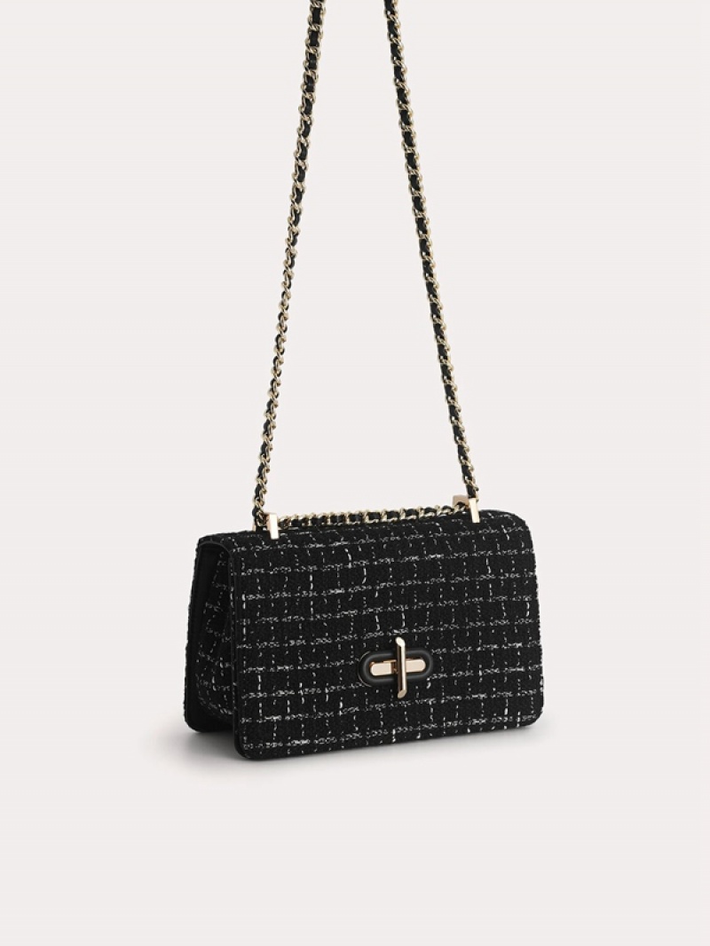 Black Women's Pedro Tweed Shoulder Bags | CYLQOE-701