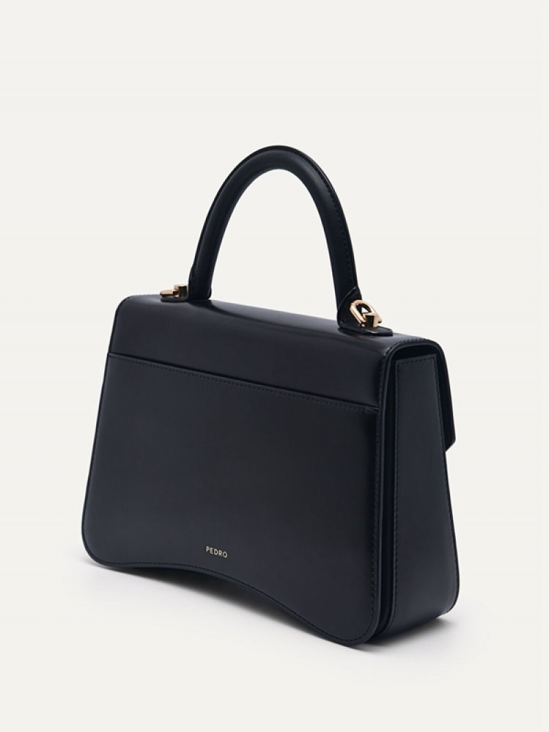 Black Women's Pedro Zenith Leather Handbag | BKGULJ-986