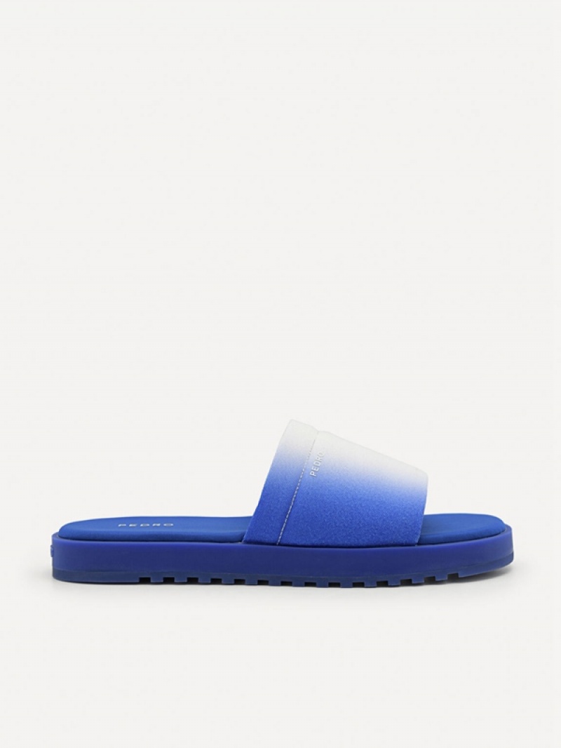 Blue Men\'s Pedro Canvas Slides | ACRWXZ-420